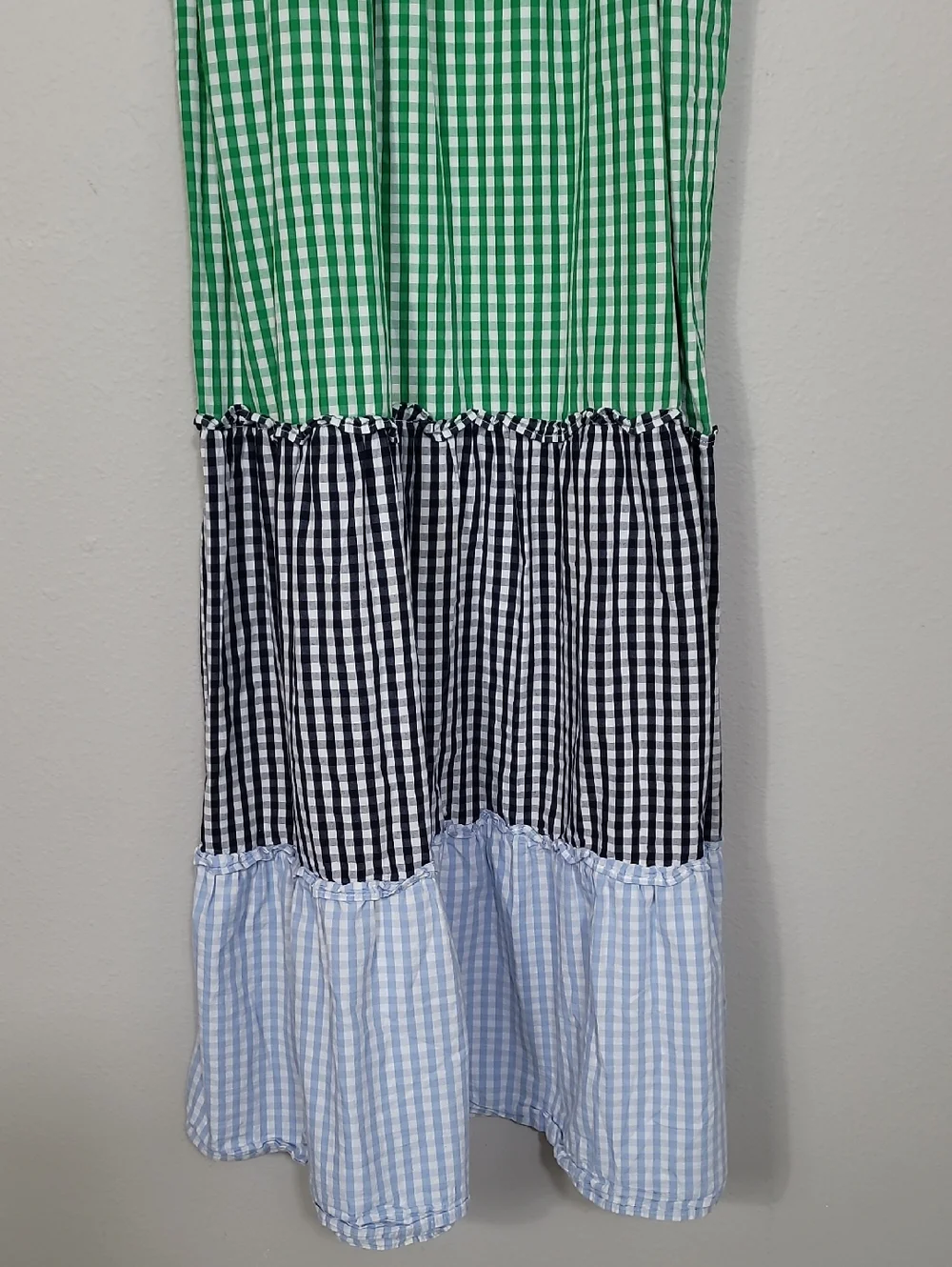 Crown & Ivy Tiered Gingham Maxi Dress Size XL Colorblock Cottagecore Cotton - Picture 4 of 12